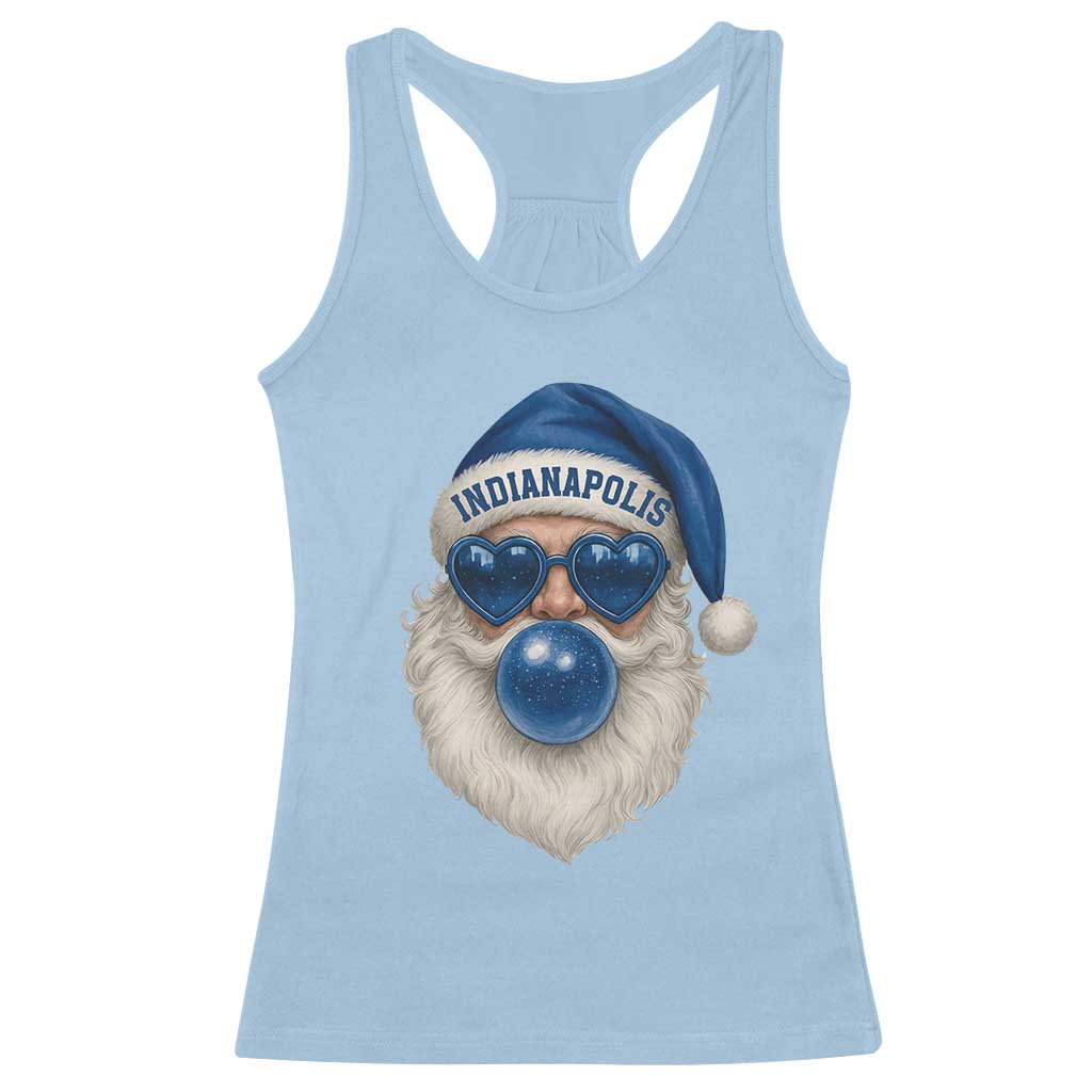 Funny Blue Bubble Santa Indianapolis Racerback Tank Top Retro Nostalgic Christmas Holiday Gift TS02 Light Blue Print Your Wear