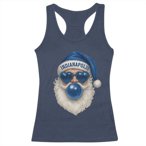 Funny Blue Bubble Santa Indianapolis Racerback Tank Top Retro Nostalgic Christmas Holiday Gift TS02 Navy Print Your Wear