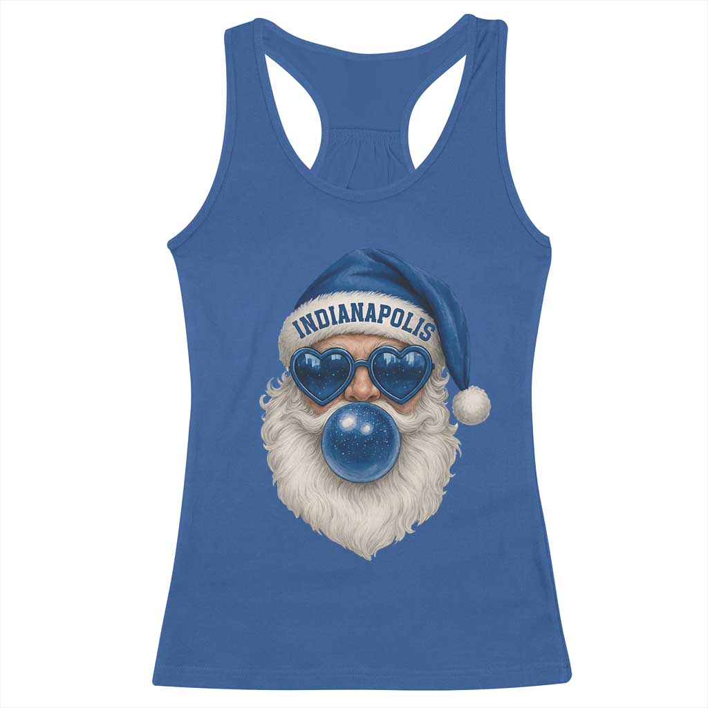 Funny Blue Bubble Santa Indianapolis Racerback Tank Top Retro Nostalgic Christmas Holiday Gift TS02 Royal Blue Print Your Wear