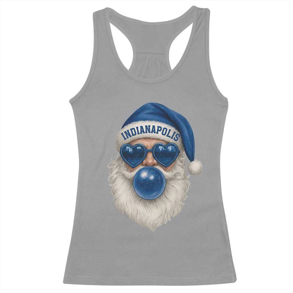 Funny Blue Bubble Santa Indianapolis Racerback Tank Top Retro Nostalgic Christmas Holiday Gift TS02 Sport Gray Print Your Wear