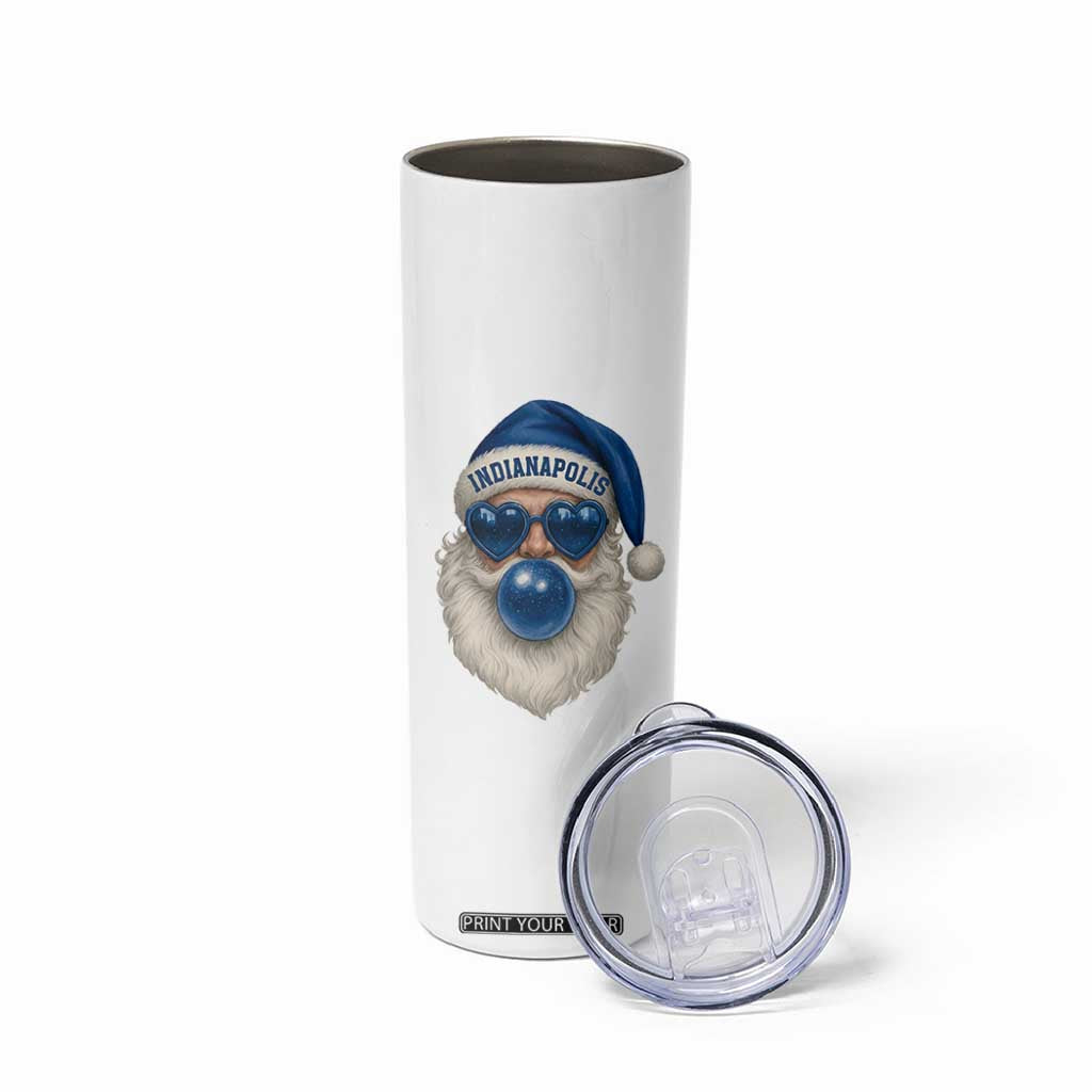 Funny Blue Bubble Santa Indianapolis Skinny Tumbler Retro Nostalgic Christmas Holiday Gift TS02 Print Your Wear