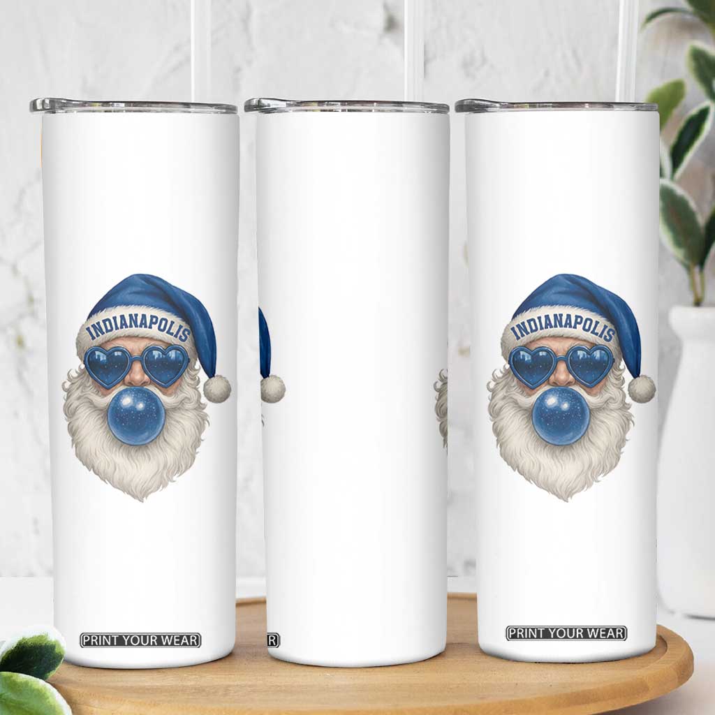Funny Blue Bubble Santa Indianapolis Skinny Tumbler Retro Nostalgic Christmas Holiday Gift TS02 Print Your Wear