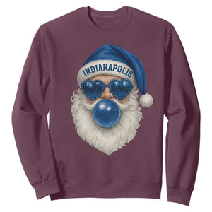 Funny Blue Bubble Santa Indianapolis Sweatshirt Retro Nostalgic Christmas Holiday Gift TS02 Maroon Print Your Wear