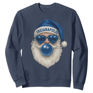 Funny Blue Bubble Santa Indianapolis Sweatshirt Retro Nostalgic Christmas Holiday Gift TS02 Navy Print Your Wear