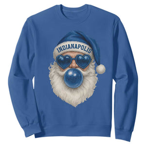 Funny Blue Bubble Santa Indianapolis Sweatshirt Retro Nostalgic Christmas Holiday Gift TS02 Royal Blue Print Your Wear