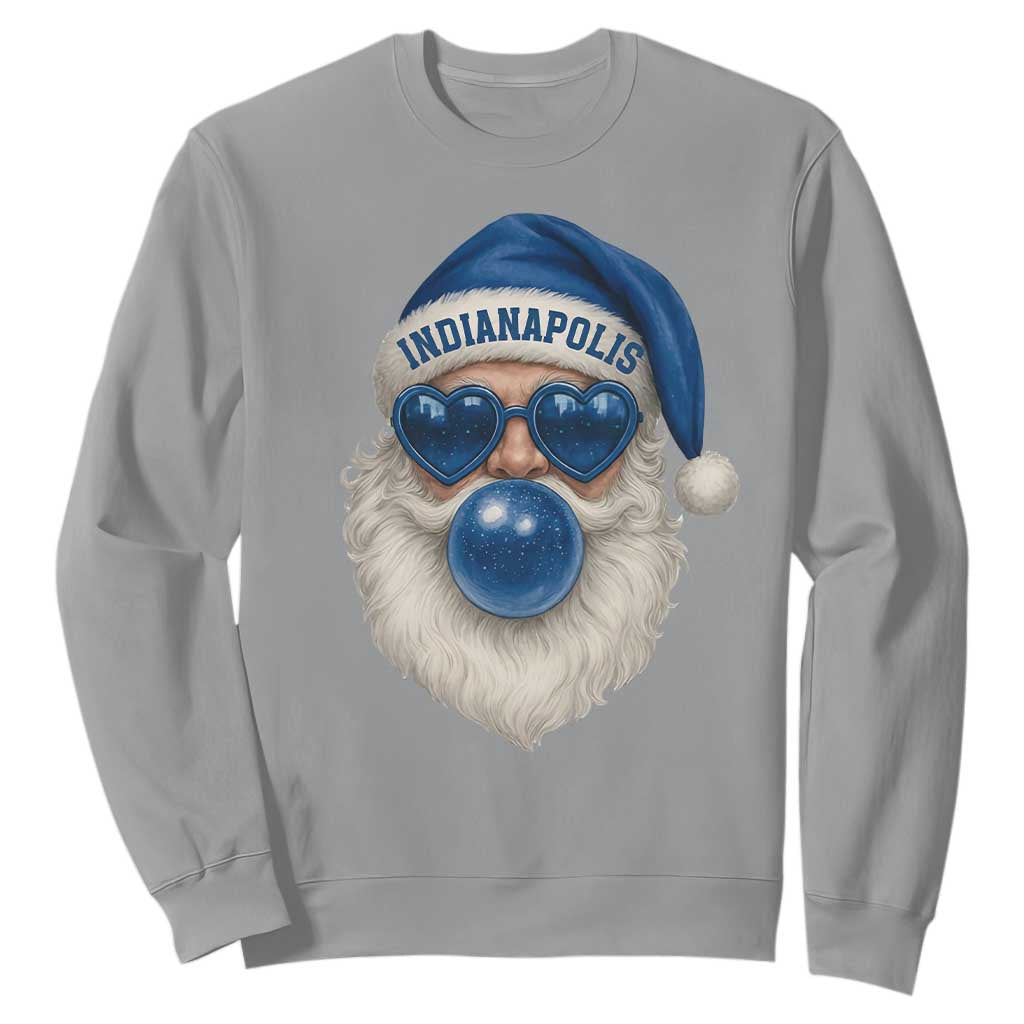 Funny Blue Bubble Santa Indianapolis Sweatshirt Retro Nostalgic Christmas Holiday Gift TS02 Sport Gray Print Your Wear