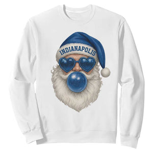 Funny Blue Bubble Santa Indianapolis Sweatshirt Retro Nostalgic Christmas Holiday Gift TS02 White Print Your Wear
