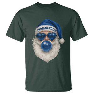Funny Blue Bubble Santa Indianapolis T Shirt Retro Nostalgic Christmas Holiday Gift TS02 Dark Forest Green Print Your Wear