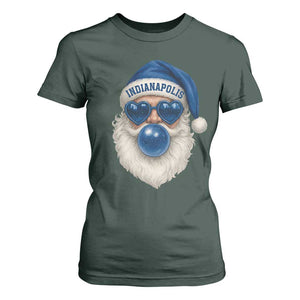 Funny Blue Bubble Santa Indianapolis T Shirt For Women Retro Nostalgic Christmas Holiday Gift TS02 Dark Forest Green Print Your Wear