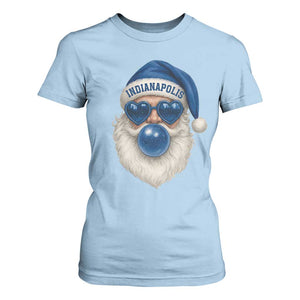 Funny Blue Bubble Santa Indianapolis T Shirt For Women Retro Nostalgic Christmas Holiday Gift TS02 Light Blue Print Your Wear