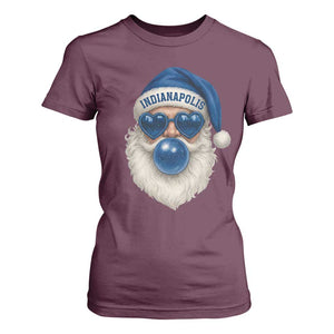 Funny Blue Bubble Santa Indianapolis T Shirt For Women Retro Nostalgic Christmas Holiday Gift TS02 Maroon Print Your Wear