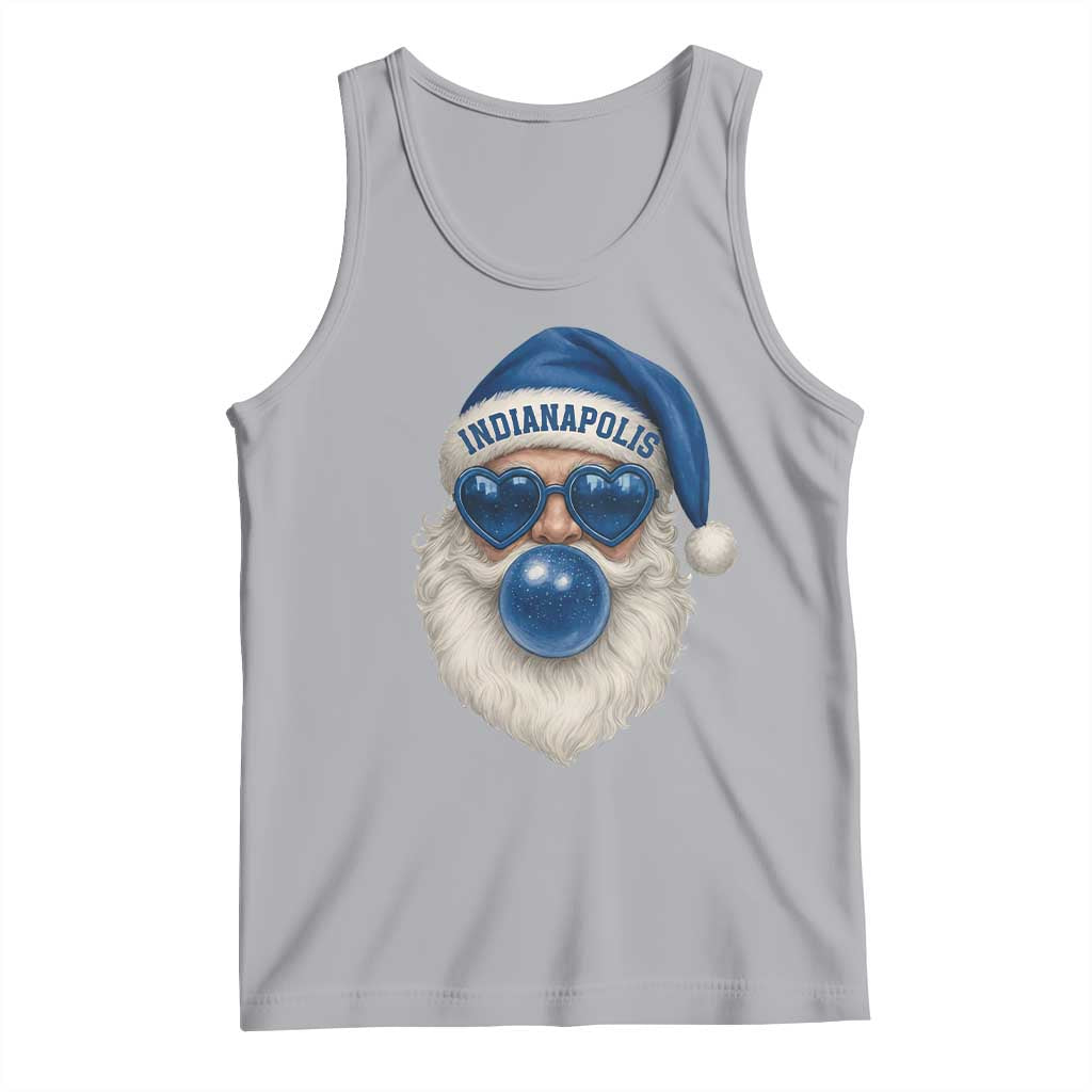 Funny Blue Bubble Santa Indianapolis Tank Top Retro Nostalgic Christmas Holiday Gift TS02 Athletic Heather Print Your Wear