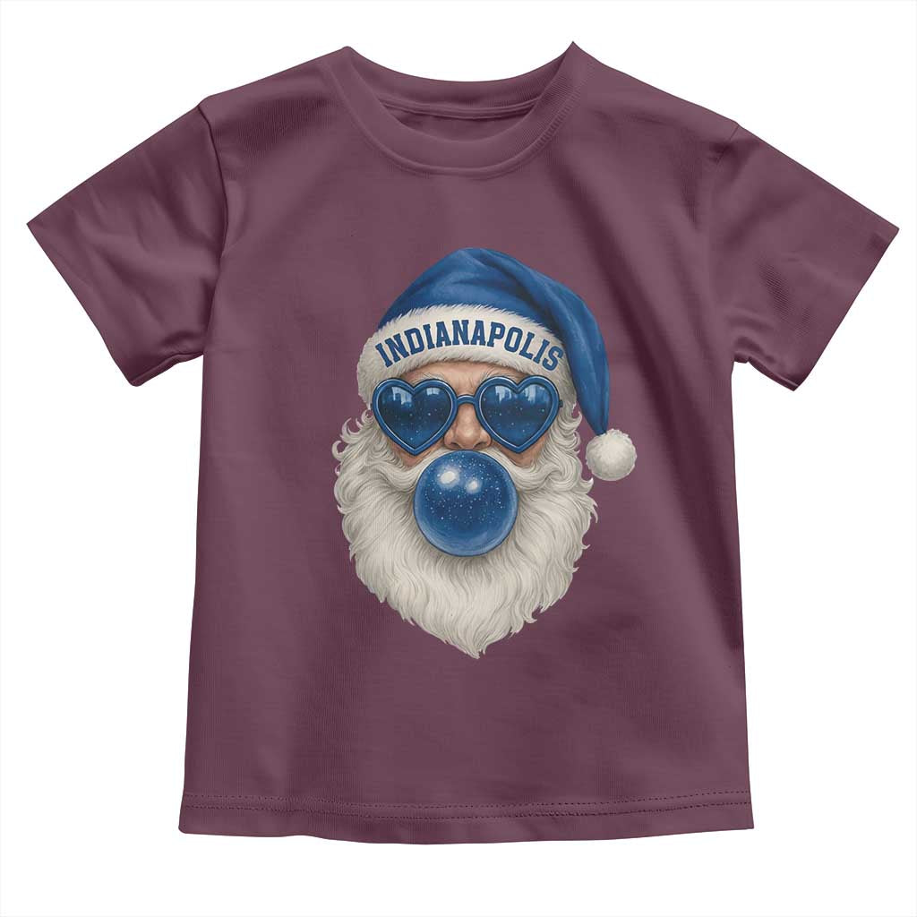 Funny Blue Bubble Santa Indianapolis Toddler T Shirt Retro Nostalgic Christmas Holiday Gift TS02 Maroon Print Your Wear