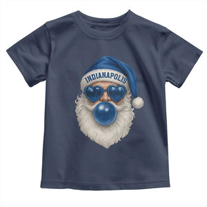 Funny Blue Bubble Santa Indianapolis Toddler T Shirt Retro Nostalgic Christmas Holiday Gift TS02 Navy Print Your Wear