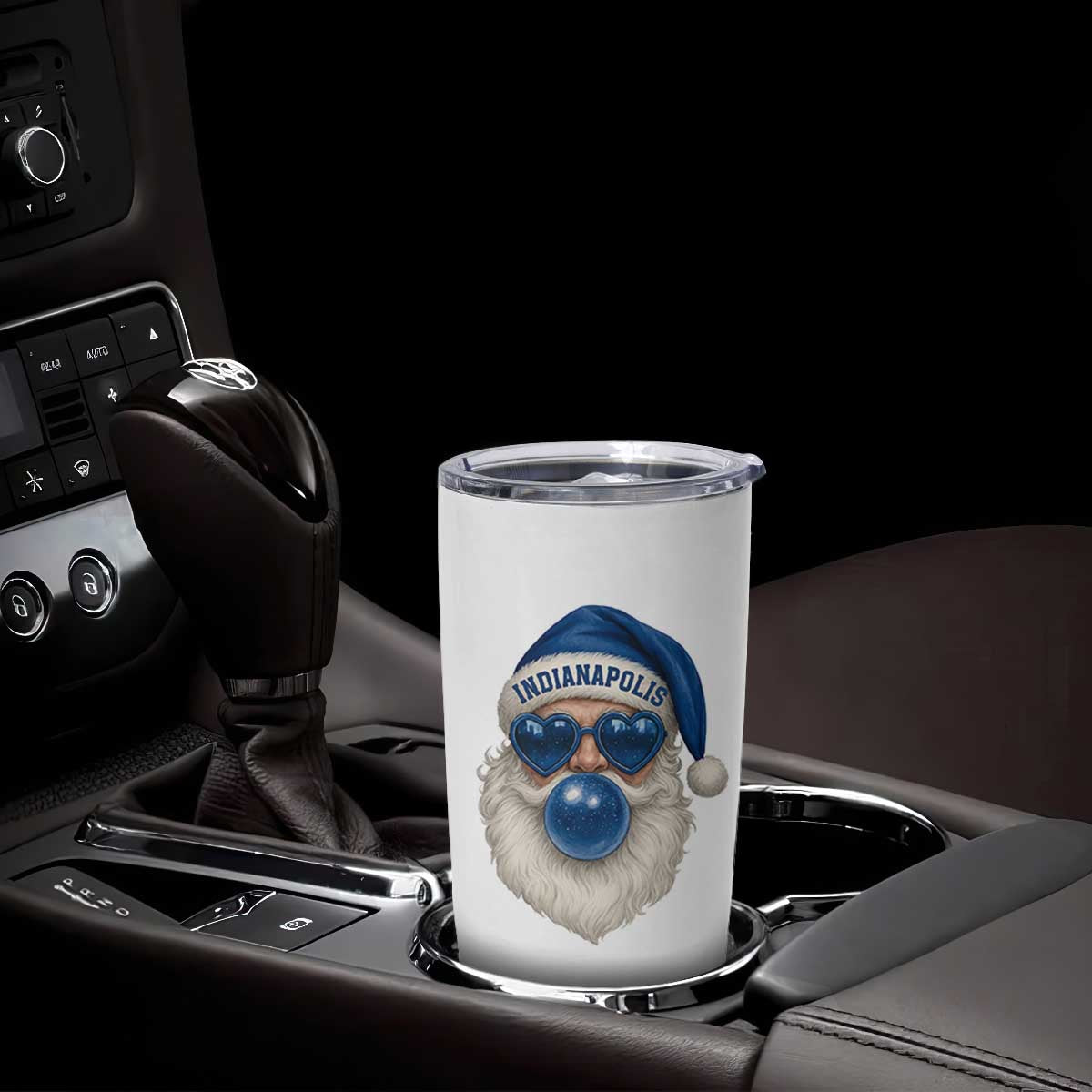 Funny Blue Bubble Santa Indianapolis Tumbler Cup Retro Nostalgic Christmas Holiday Gift TS02 Print Your Wear