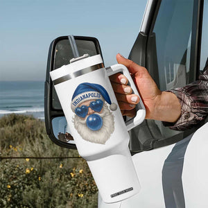 Funny Blue Bubble Santa Indianapolis Tumbler With Handle Retro Nostalgic Christmas Holiday Gift TS02 Print Your Wear