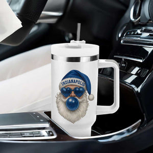 Funny Blue Bubble Santa Indianapolis Tumbler With Handle Retro Nostalgic Christmas Holiday Gift TS02 Print Your Wear