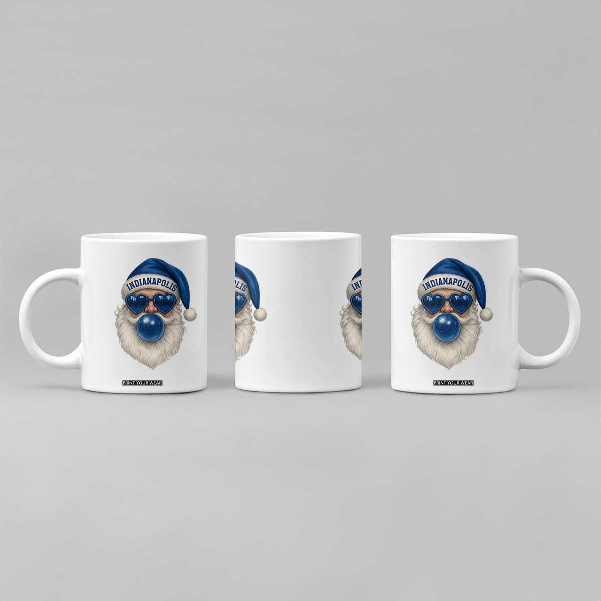 Funny Blue Bubble Santa Indianapolis Coffee Mug Retro Nostalgic Christmas Holiday Gift TS02 Print Your Wear