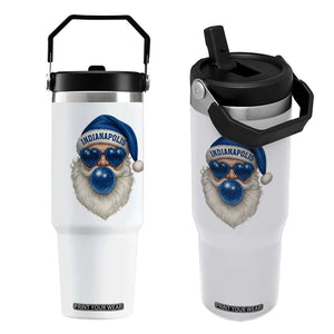 Funny Blue Bubble Santa Indianapolis Flip Straw Tumbler Retro Nostalgic Christmas Holiday Gift TS02 One Size: 30 oz White Print Your Wear