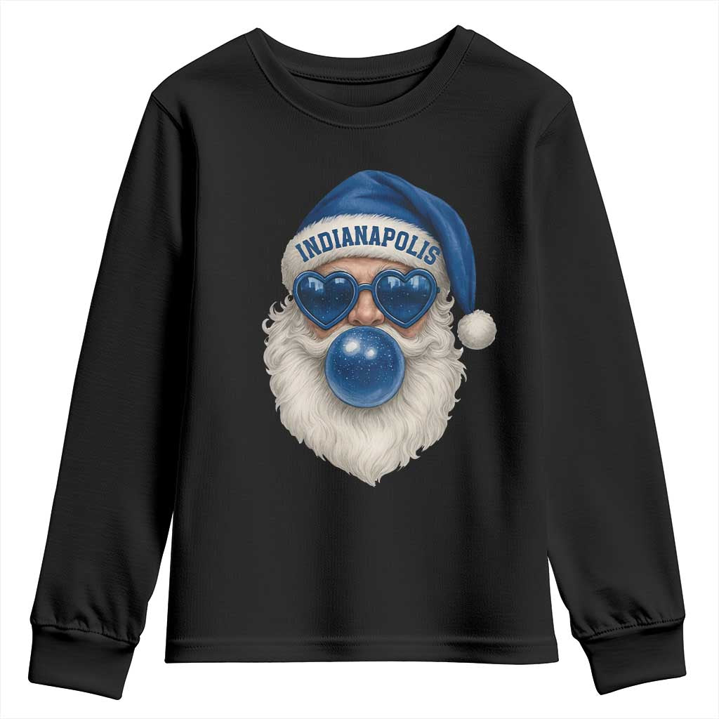 Funny Blue Bubble Santa Indianapolis Youth Sweatshirt Retro Nostalgic Christmas Holiday Gift TS02 Black Print Your Wear
