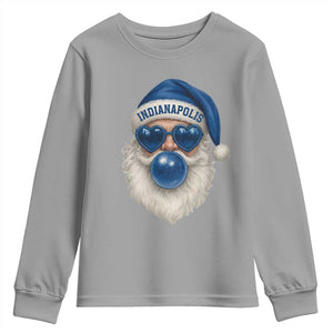 Funny Blue Bubble Santa Indianapolis Youth Sweatshirt Retro Nostalgic Christmas Holiday Gift TS02 Sport Gray Print Your Wear