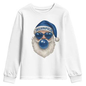 Funny Blue Bubble Santa Indianapolis Youth Sweatshirt Retro Nostalgic Christmas Holiday Gift TS02 White Print Your Wear