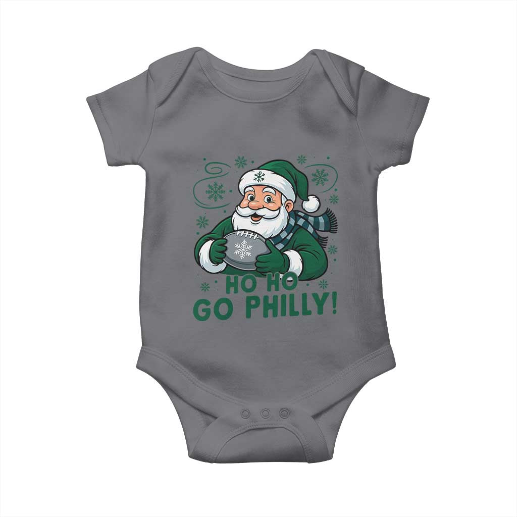 Funny Green Santa Ho Ho Go Philly Baby Onesie Retro Nostalgic Philadelphia Pride Christmas Gift TS02 Charcoal Print Your Wear