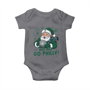 Funny Green Santa Ho Ho Go Philly Baby Onesie Retro Nostalgic Philadelphia Pride Christmas Gift TS02 Charcoal Print Your Wear