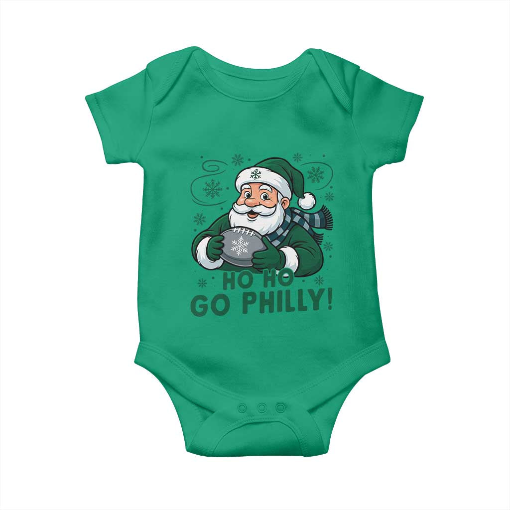 Funny Green Santa Ho Ho Go Philly Baby Onesie Retro Nostalgic Philadelphia Pride Christmas Gift TS02 Irish Green Print Your Wear