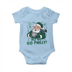 Funny Green Santa Ho Ho Go Philly Baby Onesie Retro Nostalgic Philadelphia Pride Christmas Gift TS02 Light Blue Print Your Wear