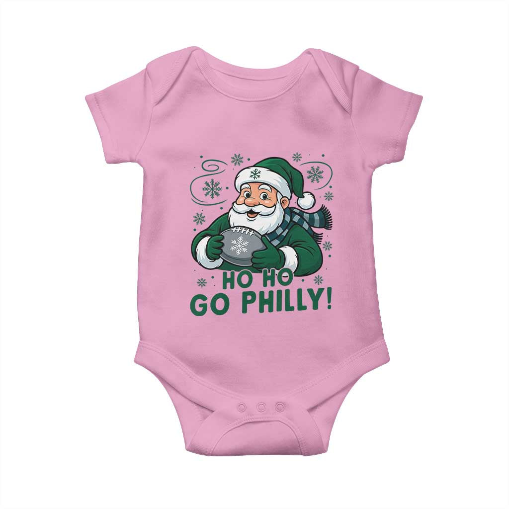 Funny Green Santa Ho Ho Go Philly Baby Onesie Retro Nostalgic Philadelphia Pride Christmas Gift TS02 Light Pink Print Your Wear