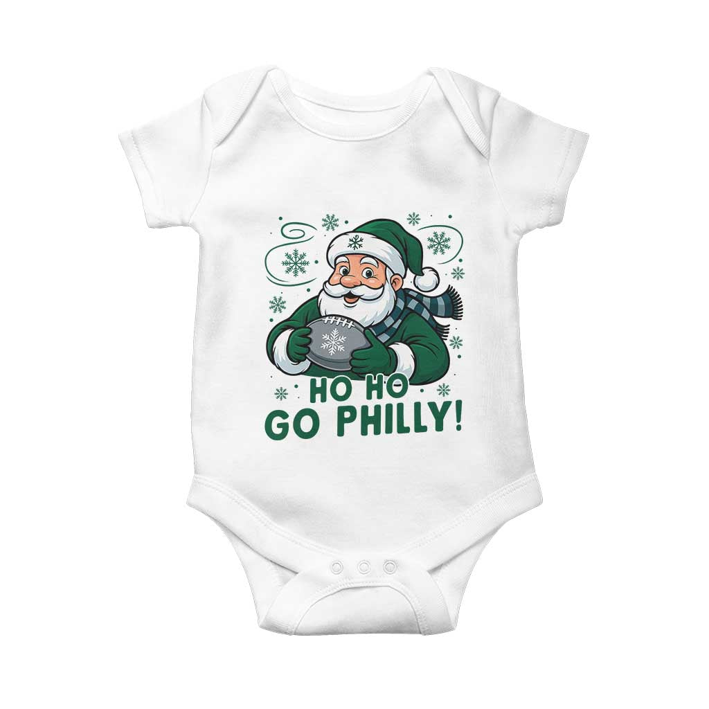 Funny Green Santa Ho Ho Go Philly Baby Onesie Retro Nostalgic Philadelphia Pride Christmas Gift TS02 White Print Your Wear