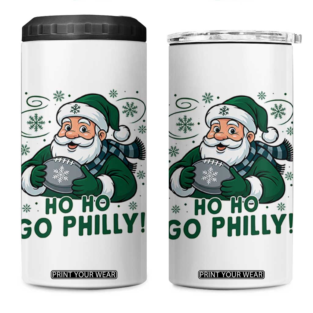 Funny Green Santa Ho Ho Go Philly 4 in 1 Can Cooler Tumbler Retro Nostalgic Philadelphia Pride Christmas Gift TS02 One Size: 16 oz White Print Your Wear