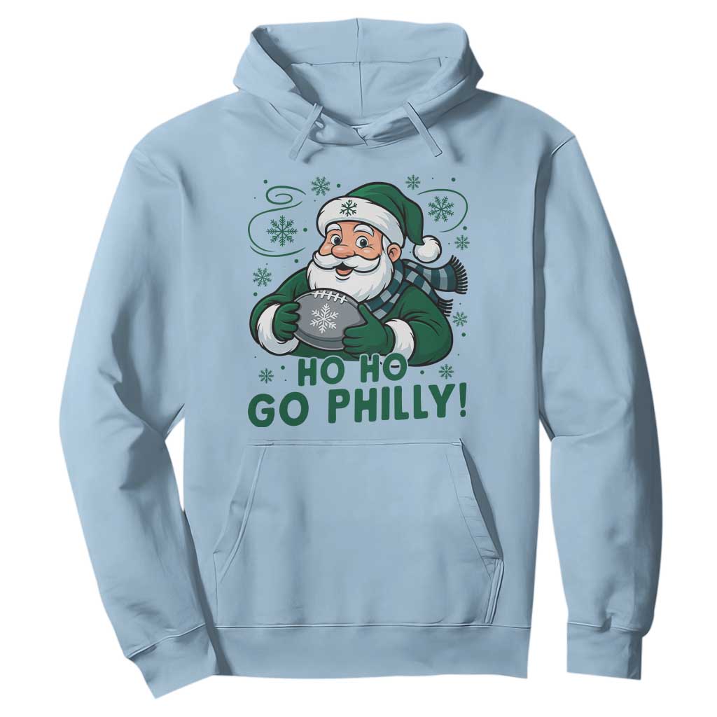 Funny Green Santa Ho Ho Go Philly Hoodie Retro Nostalgic Philadelphia Pride Christmas Gift TS02 Light Blue Print Your Wear