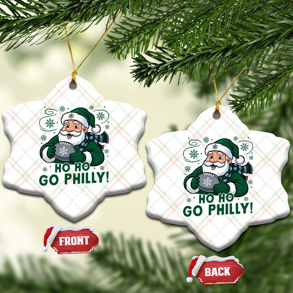 Funny Green Santa Ho Ho Go Philly Ceramic Ornament Retro Nostalgic Philadelphia Pride Christmas Gift TS02 Print Your Wear