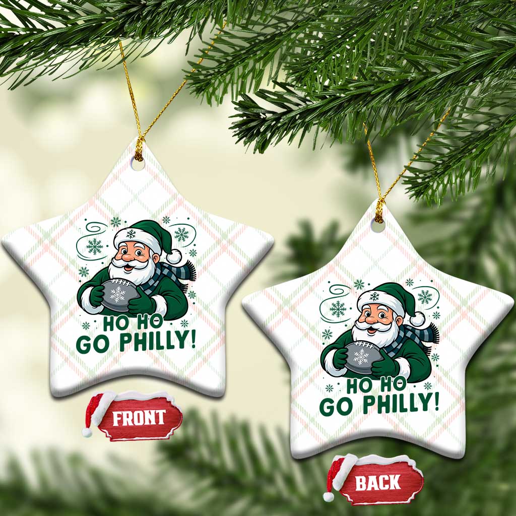 Funny Green Santa Ho Ho Go Philly Ceramic Ornament Retro Nostalgic Philadelphia Pride Christmas Gift TS02 Print Your Wear