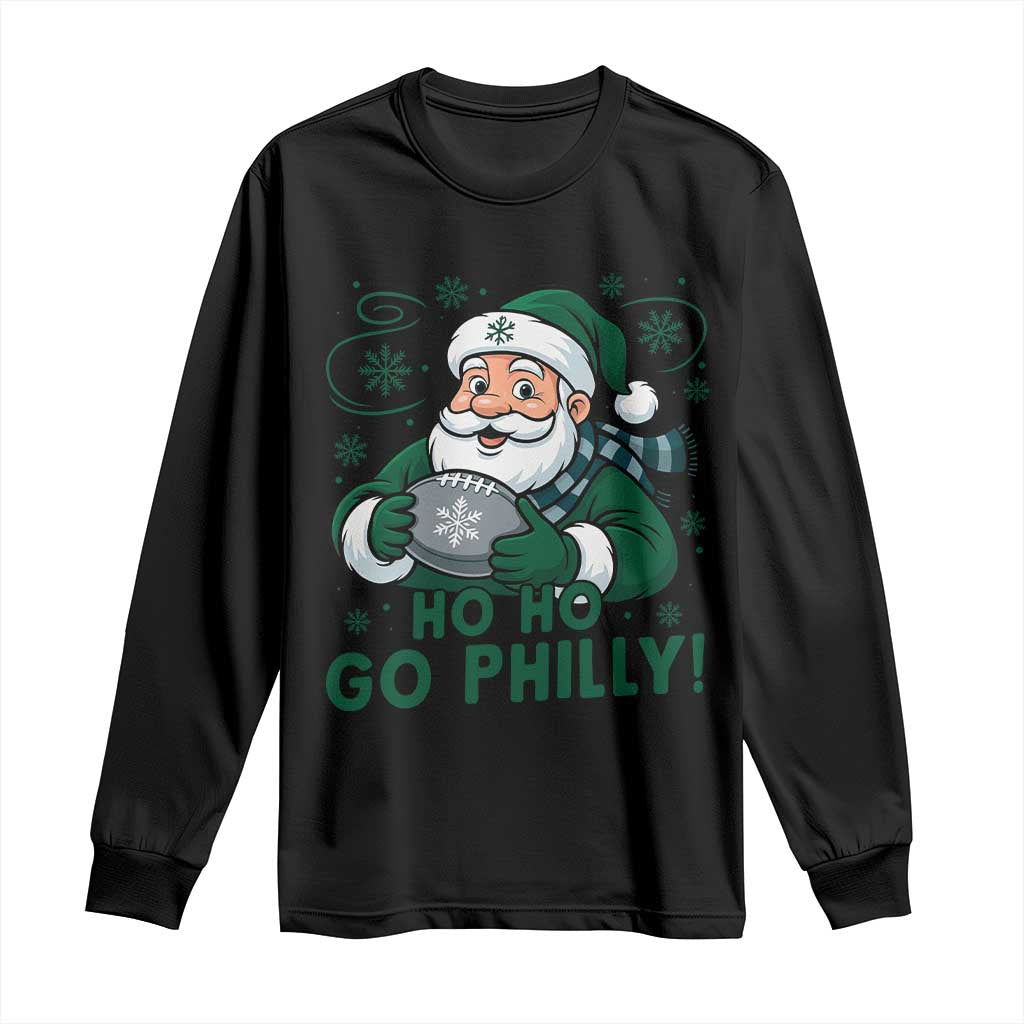 Funny Green Santa Ho Ho Go Philly Long Sleeve Shirt Retro Nostalgic Philadelphia Pride Christmas Gift TS02 Black Print Your Wear