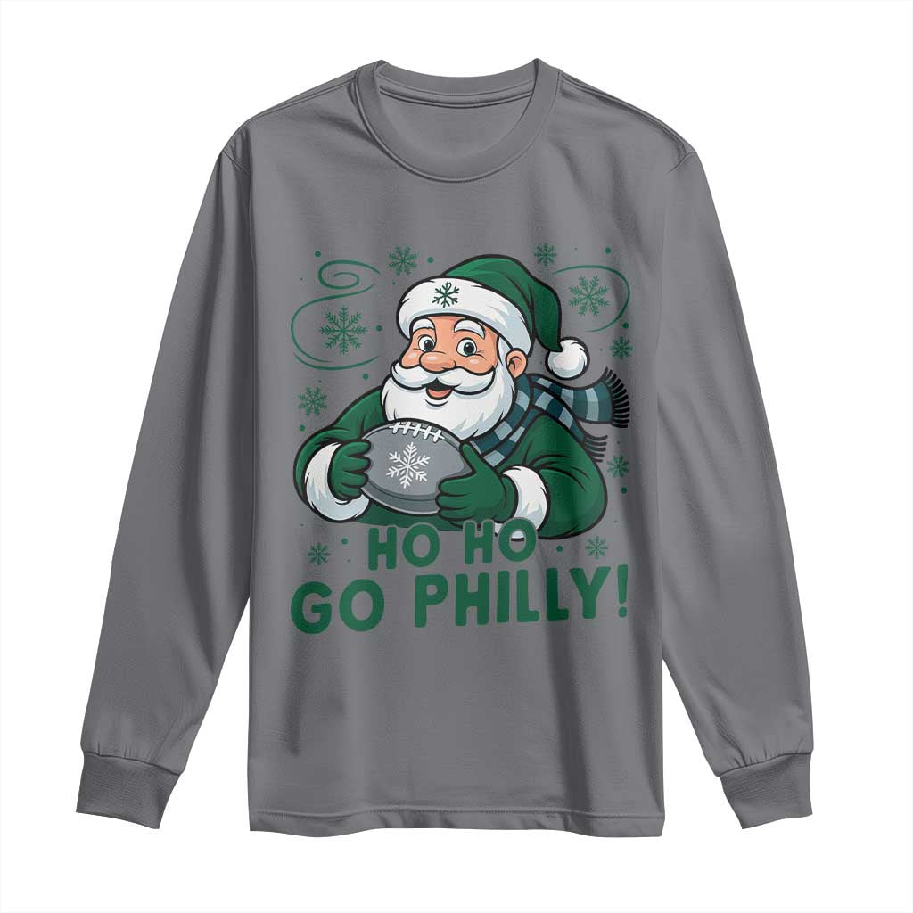 Funny Green Santa Ho Ho Go Philly Long Sleeve Shirt Retro Nostalgic Philadelphia Pride Christmas Gift TS02 Charcoal Print Your Wear