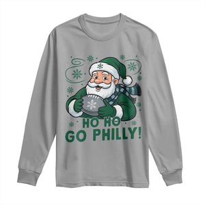 Funny Green Santa Ho Ho Go Philly Long Sleeve Shirt Retro Nostalgic Philadelphia Pride Christmas Gift TS02 Sport Gray Print Your Wear