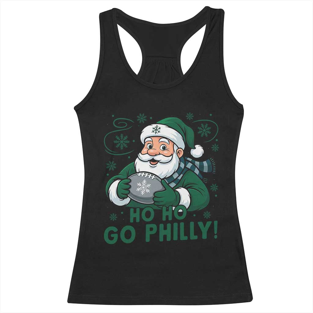 Funny Green Santa Ho Ho Go Philly Racerback Tank Top Retro Nostalgic Philadelphia Pride Christmas Gift TS02 Black Print Your Wear