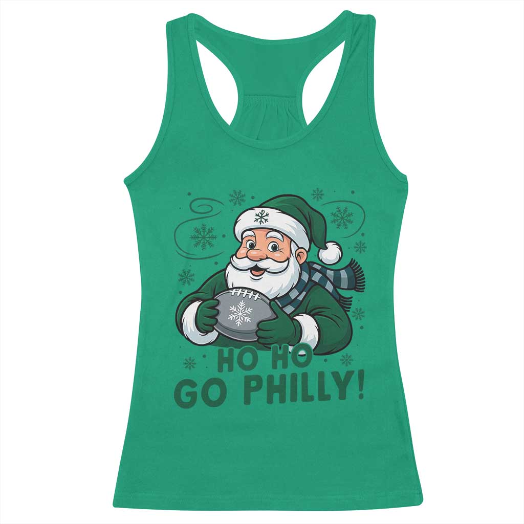 Funny Green Santa Ho Ho Go Philly Racerback Tank Top Retro Nostalgic Philadelphia Pride Christmas Gift TS02 Irish Green Print Your Wear