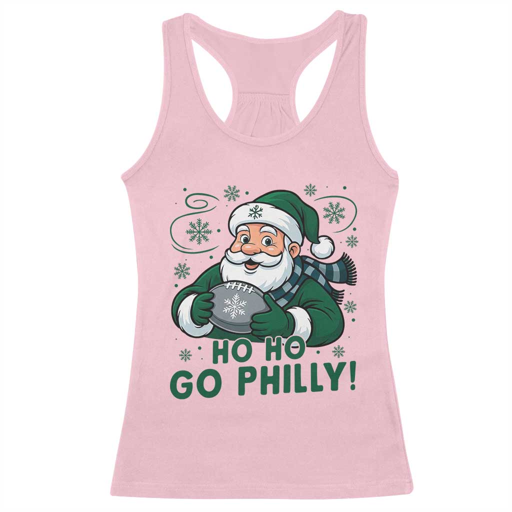 Funny Green Santa Ho Ho Go Philly Racerback Tank Top Retro Nostalgic Philadelphia Pride Christmas Gift TS02 Light Pink Print Your Wear