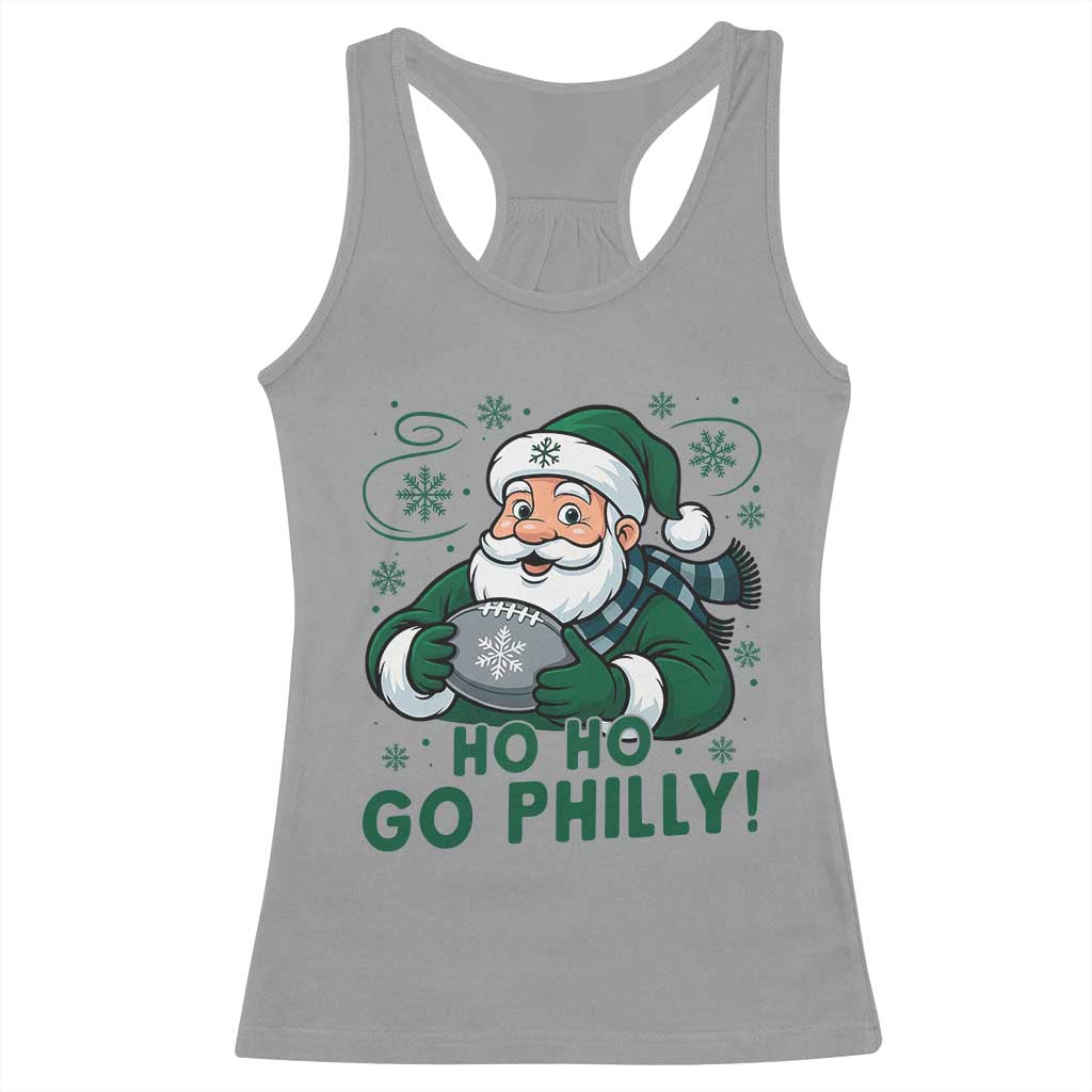 Funny Green Santa Ho Ho Go Philly Racerback Tank Top Retro Nostalgic Philadelphia Pride Christmas Gift TS02 Sport Gray Print Your Wear