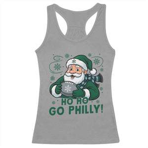 Funny Green Santa Ho Ho Go Philly Racerback Tank Top Retro Nostalgic Philadelphia Pride Christmas Gift TS02 Sport Gray Print Your Wear