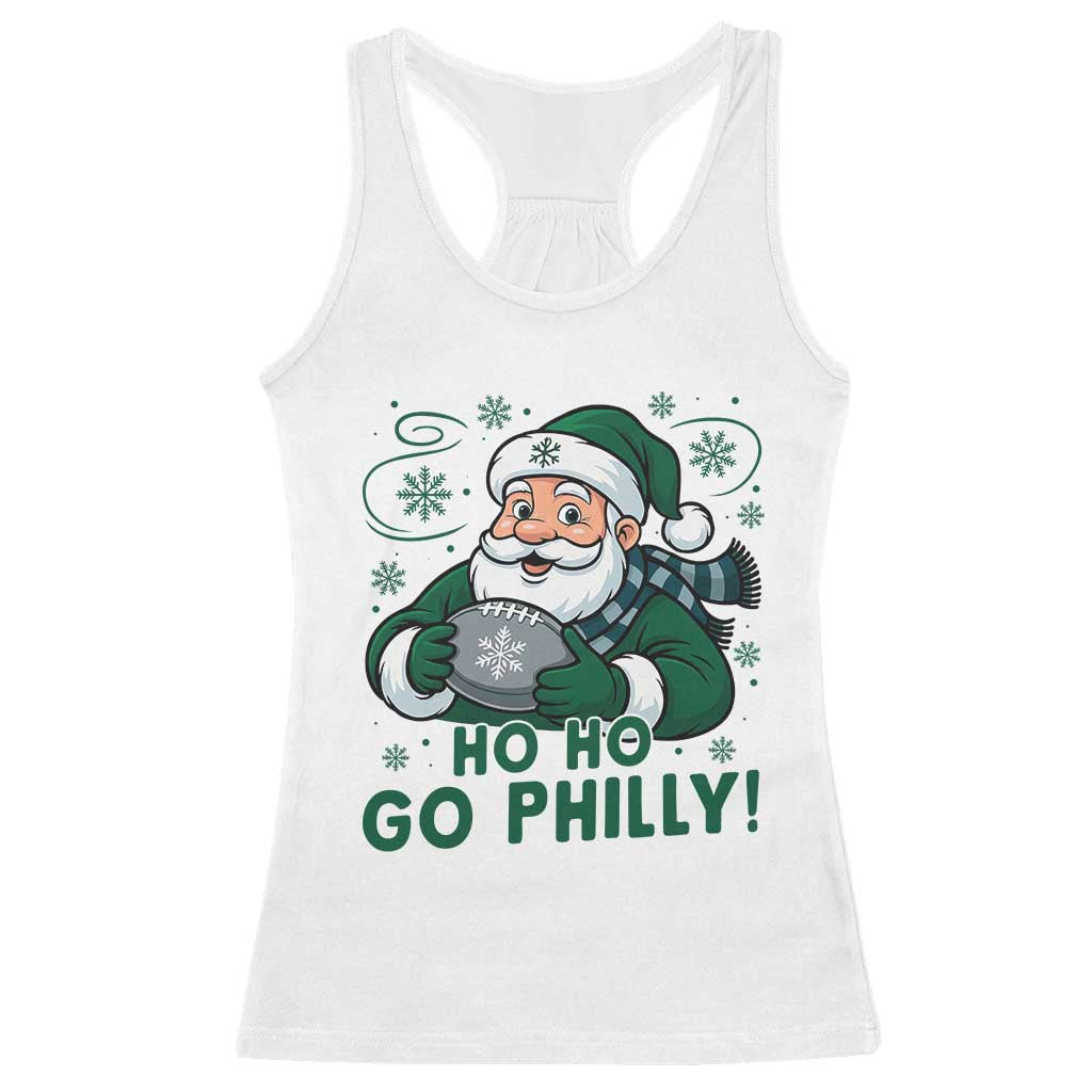 Funny Green Santa Ho Ho Go Philly Racerback Tank Top Retro Nostalgic Philadelphia Pride Christmas Gift TS02 White Print Your Wear