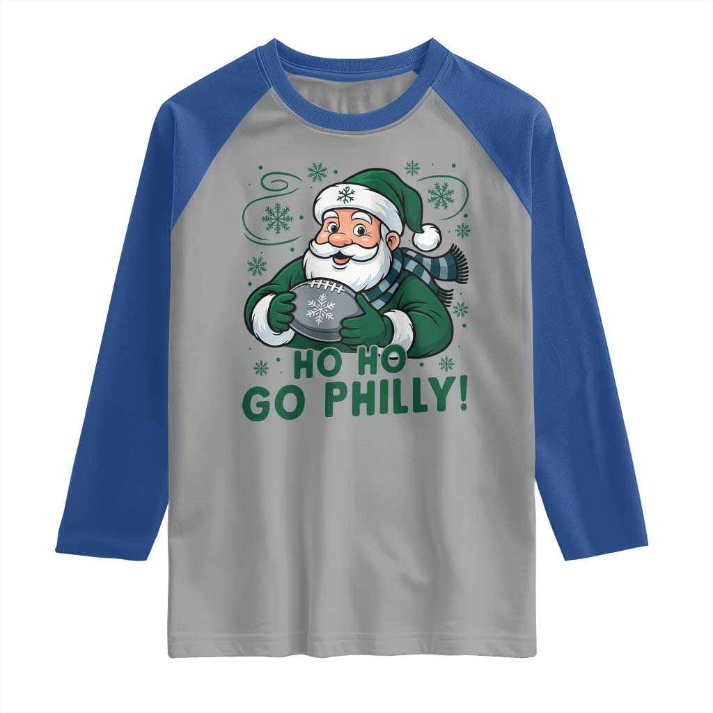 Funny Green Santa Ho Ho Go Philly Raglan Shirt Retro Nostalgic Philadelphia Pride Christmas Gift TS02 Sport Gray Royal Print Your Wear
