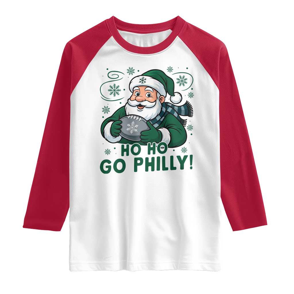 Funny Green Santa Ho Ho Go Philly Raglan Shirt Retro Nostalgic Philadelphia Pride Christmas Gift TS02 White Red Print Your Wear