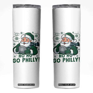 Funny Green Santa Ho Ho Go Philly Skinny Tumbler Retro Nostalgic Philadelphia Pride Christmas Gift TS02 White Print Your Wear