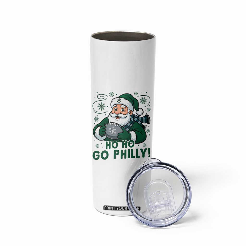 Funny Green Santa Ho Ho Go Philly Skinny Tumbler Retro Nostalgic Philadelphia Pride Christmas Gift TS02 Print Your Wear