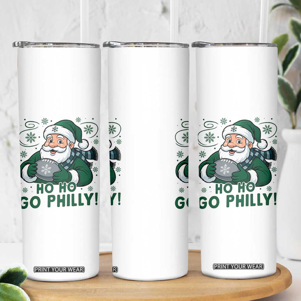 Funny Green Santa Ho Ho Go Philly Skinny Tumbler Retro Nostalgic Philadelphia Pride Christmas Gift TS02 Print Your Wear